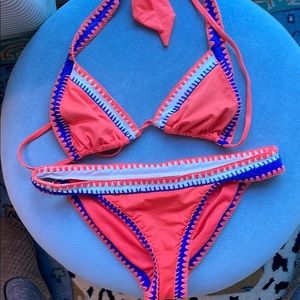 Bright orange bikini